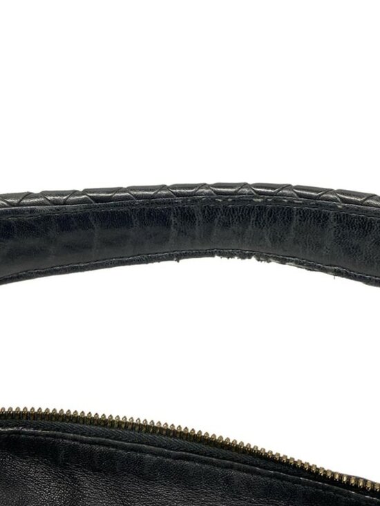 Bottega Veneta Shoulder Bag Sloane Intrecciato Black Leather - Picture 10 of 15